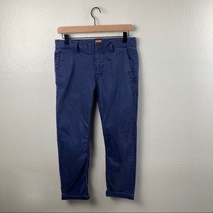 HUGO BOSS BLUE CHINOS ANKLE LENGTH